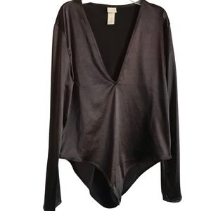Preowned H&M‎ Brown Low VCut Bodysuit Size L